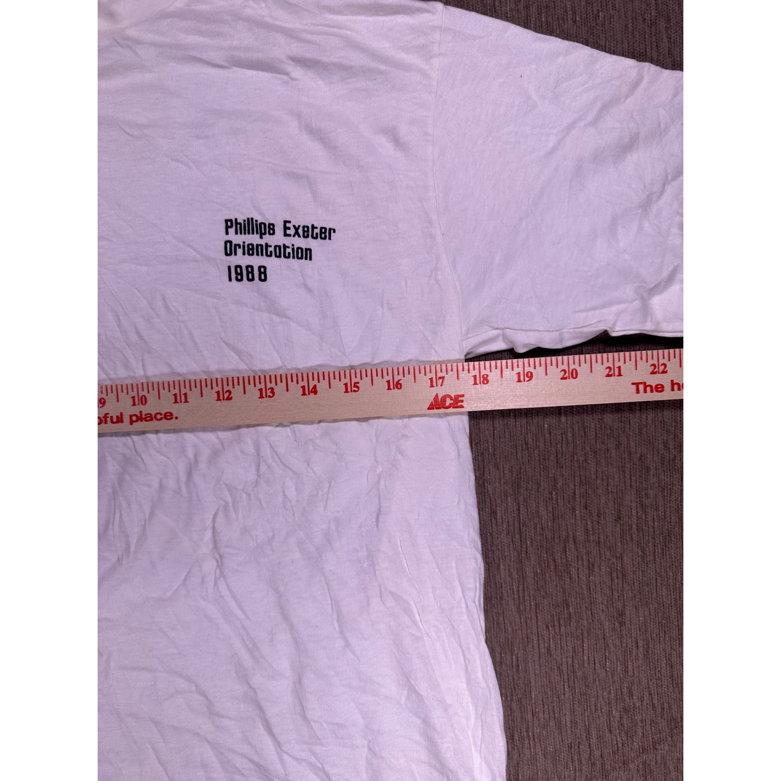 Vintage 1988 Phillips Exeter Orientation Hanes Beefy-T Shirt White Mens Medium — image 5 of 8